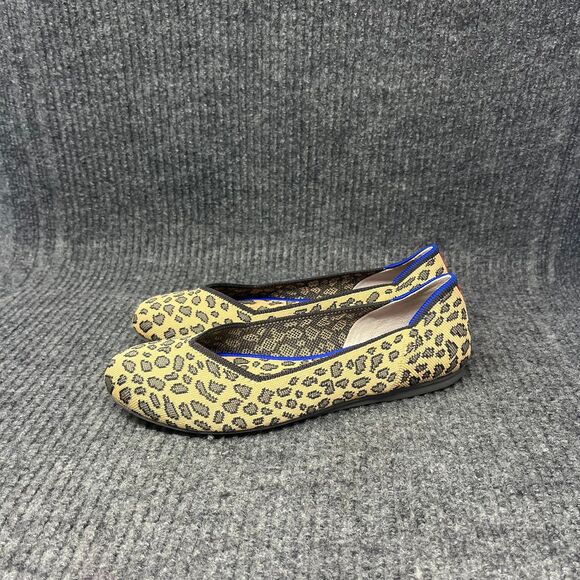 Rothy’s The Flat Round Toe Cheetah Animal Print Slip On Limited Women’s 7.5 - Picture 3 of 6